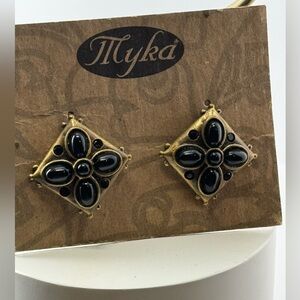 Myka Brass and black Earrings